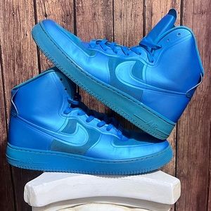 Rare Mens Nike Air Force AF-1 Hyperfuse 454433-400 Bleu Hi Top Sneaker Size 12